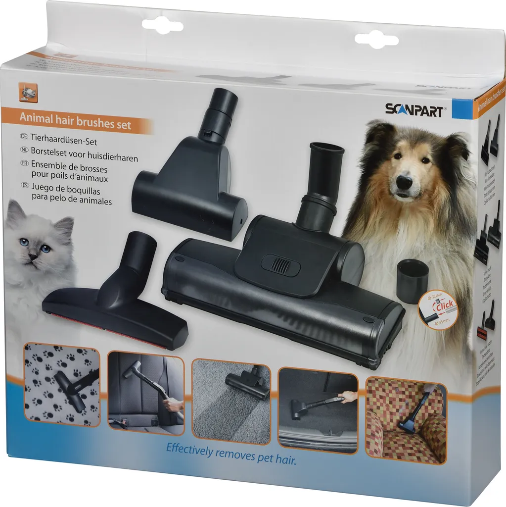 Kit de nettoyage poils d'animaux Ø32-35mm Scanpart pour tous aspirateurs