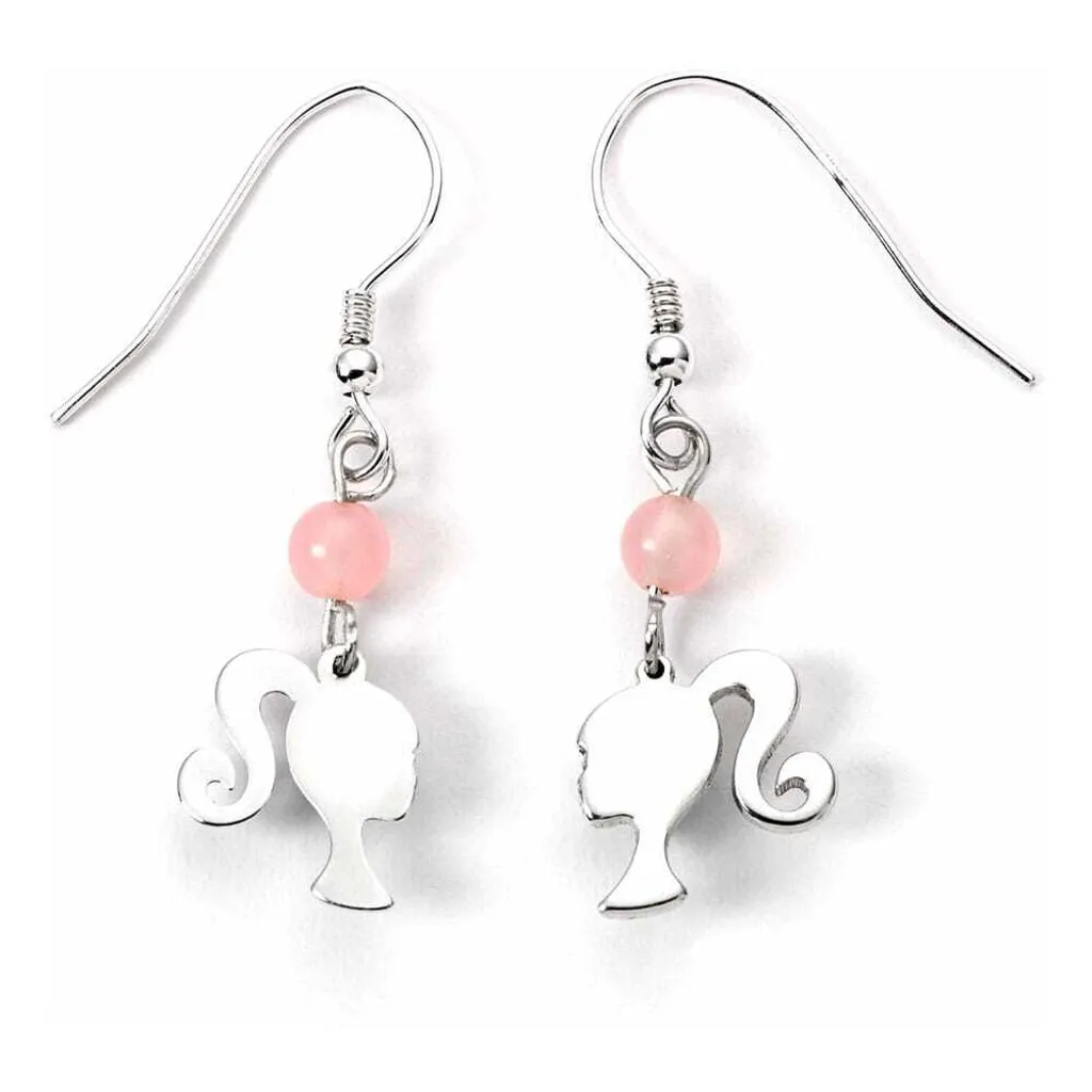 Boucles d'oreilles Barbie Anti-allergie en Argent et Quartz Rose