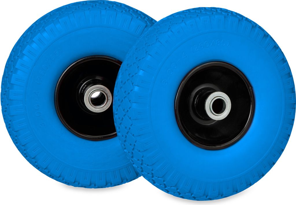 Ruota per carriola Relaxdays 3.00-4, set da 2, gomma piena Immagine del prodotto 
