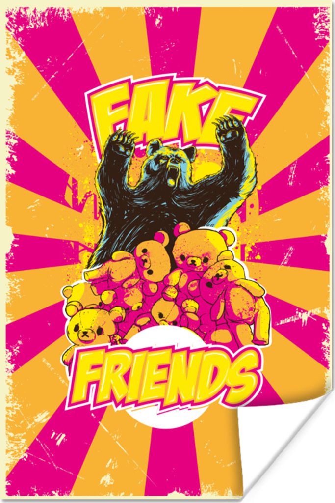 MuchoWow Poster Vintage - Bär - Stofftier 80x120 cm - Papierdruck