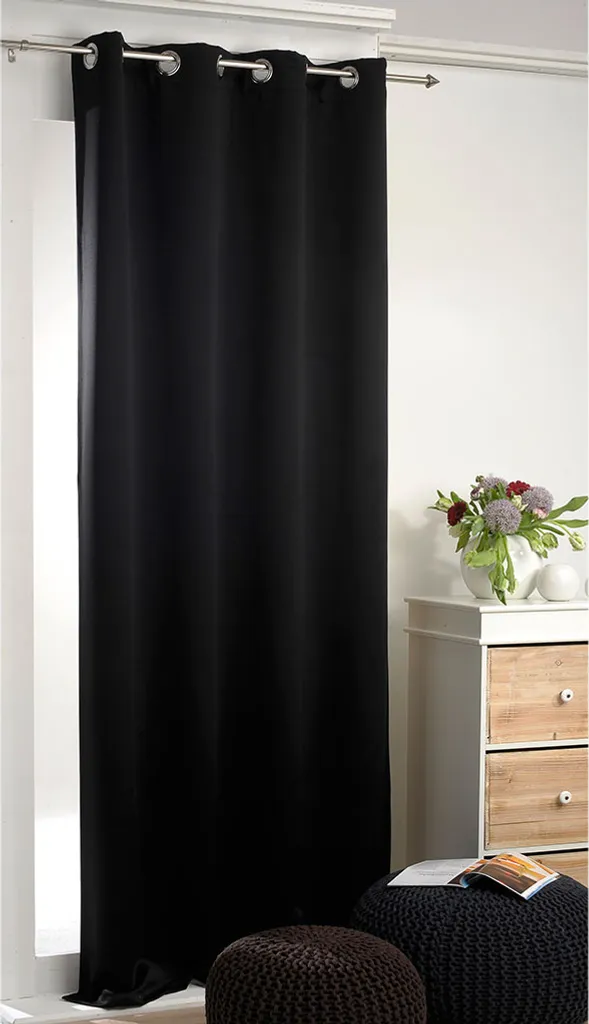 Rideau occultant anti-lumière Noir Jetblack 270x245 cm oeillets XXL