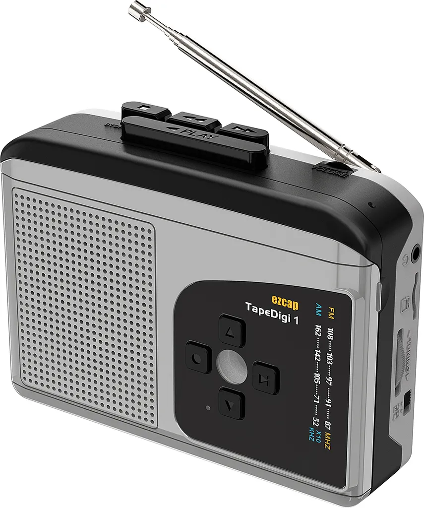 Lettore Cassette ezcap234 Portatile con Radio e Microfono - Nero/Grigio