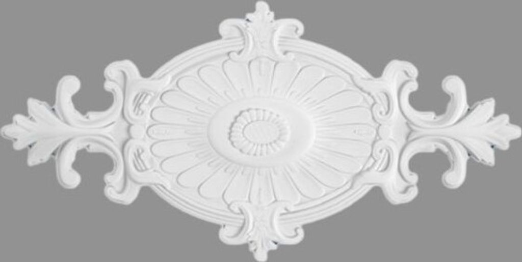 PROVISTON | Stuckrosette | Polystyrol | Durchmesser 590 x 310 mm | Weiß | Deckenrosette