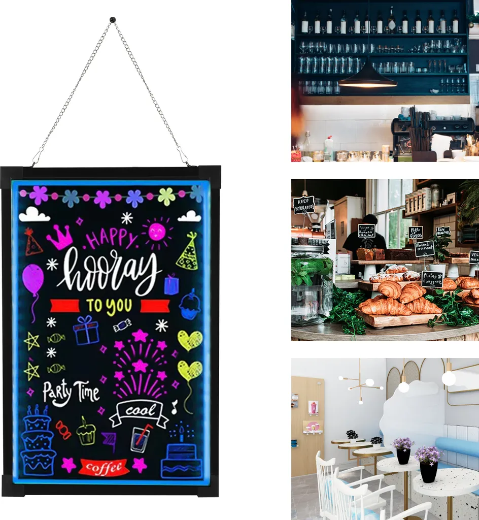 Panneau publicitaire lumineux LED 60x80cm - Tableau de message DIY