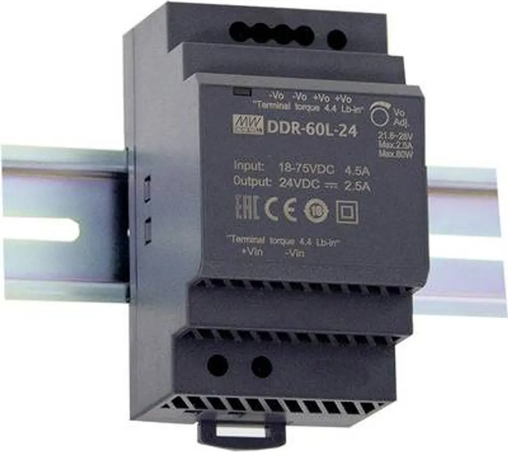 DDR-60L-12 Alimentation Rail DIN 60W avec Sortie 12V Ultra Compacte