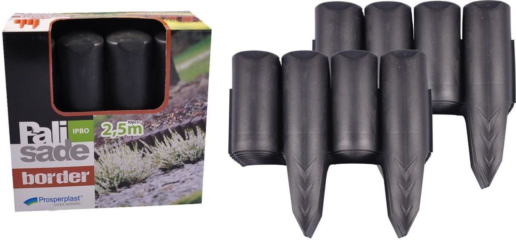 Beetumrandung anthrazit Palisade 5m Beeteinfassung Rasenkante Baumumrandung Zaun