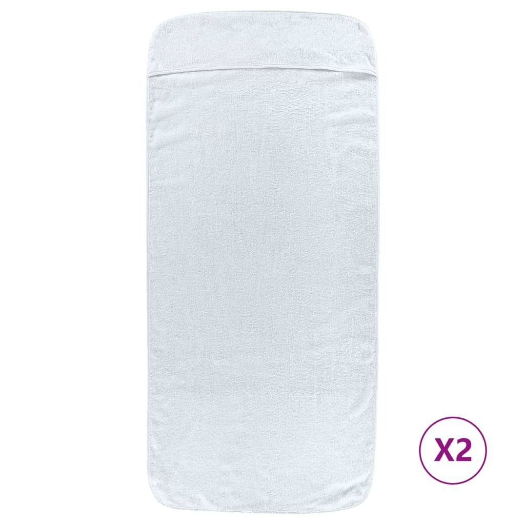 vidaXL Ręczniki plażowe 2 szt. Biały 75x200 cm Tkanina 400 Zdjęcie produktu 