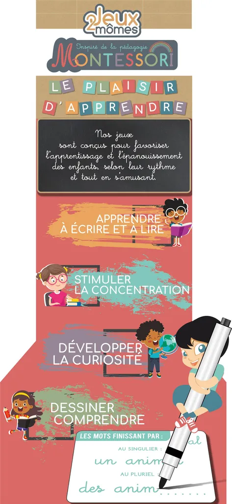 Boîte d'apprentissage sensoriel multi-activités avec 10 blocs de textures - 2