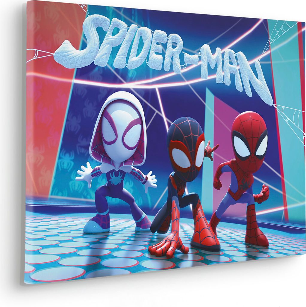 Keilrahmenbild - Spidey and His Amazing Friends Glowy Spideys - Größe 60 x 40 cm