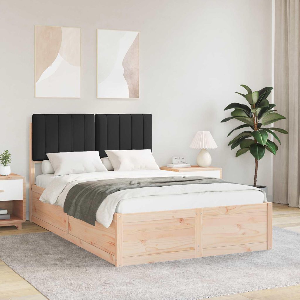 Eleganter Bettgestell/Bettrahmen - HOMMIE - Doppelbett - Moderne design, mit gepolstertem Kopfteil Schwarz 120 x 190 cm GermanyMöbel 91994 - Klass...