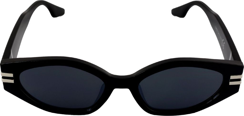 Sonnenbrille - Eiform - Vintage - Retro - schwarz - schwarz