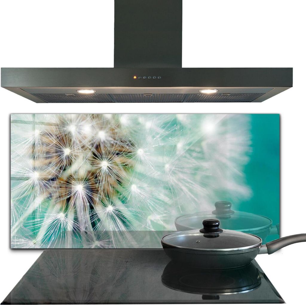 Spritzschutz aus Glas Küchenrückwand - Wandschutz für Herd und Spüle - 120x60 cm - Blowing in the Wind Pflanze