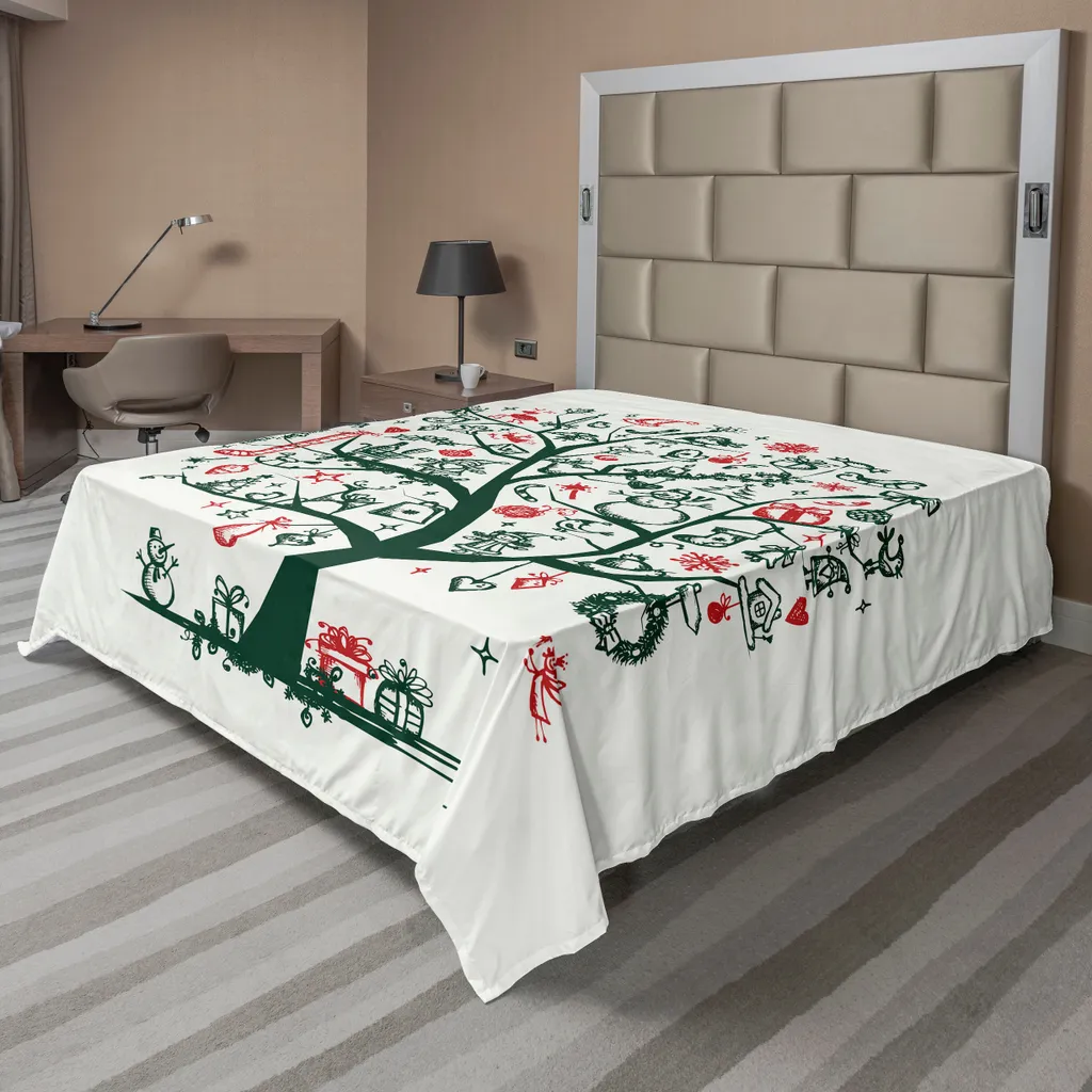 Drap de lit de Noël Vert 266x260cm - Ambiance Fêtes et Cadeaux