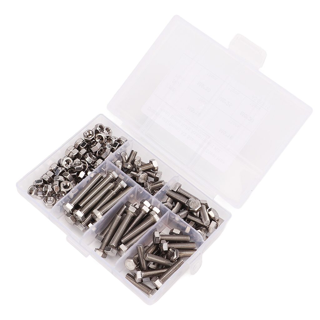 M5 Schraube Mutter Satz,Sechskantschrauben Mutter Satz,304 Edelstahl Schrauben,M5 Schraube Mutter Sortiment Satz,M5 Schraube Fastener Kit,Edelstahl...