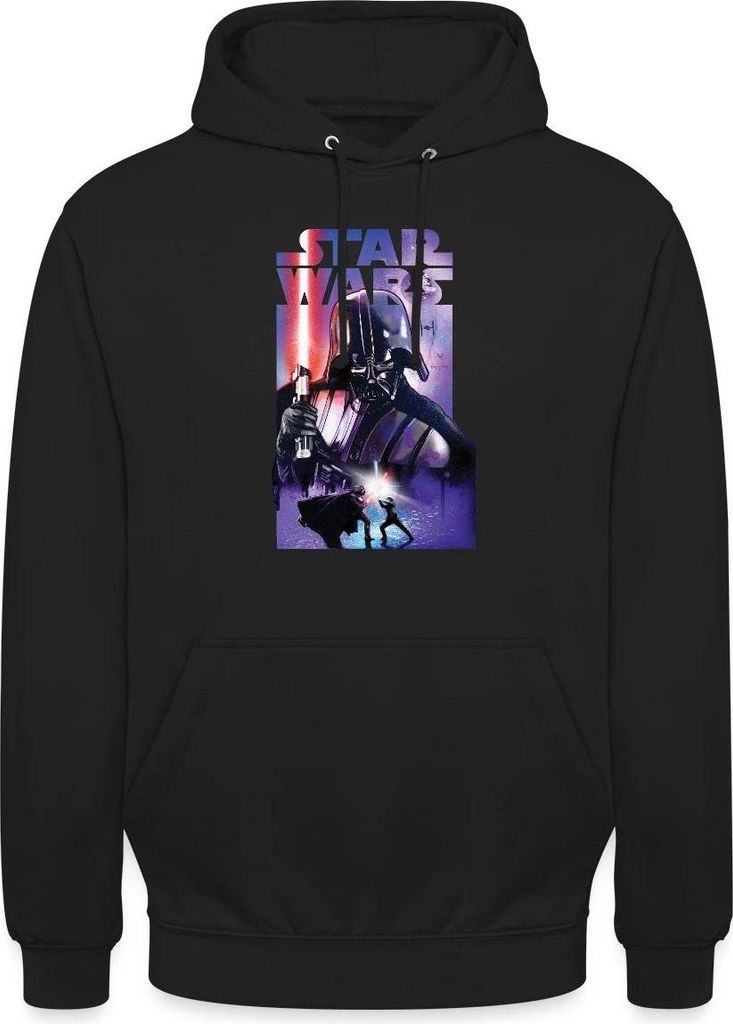 Star Wars Darth Vader Motiv Mit Rotem Lichtschwert Uni Hoodie, L, Schwarz