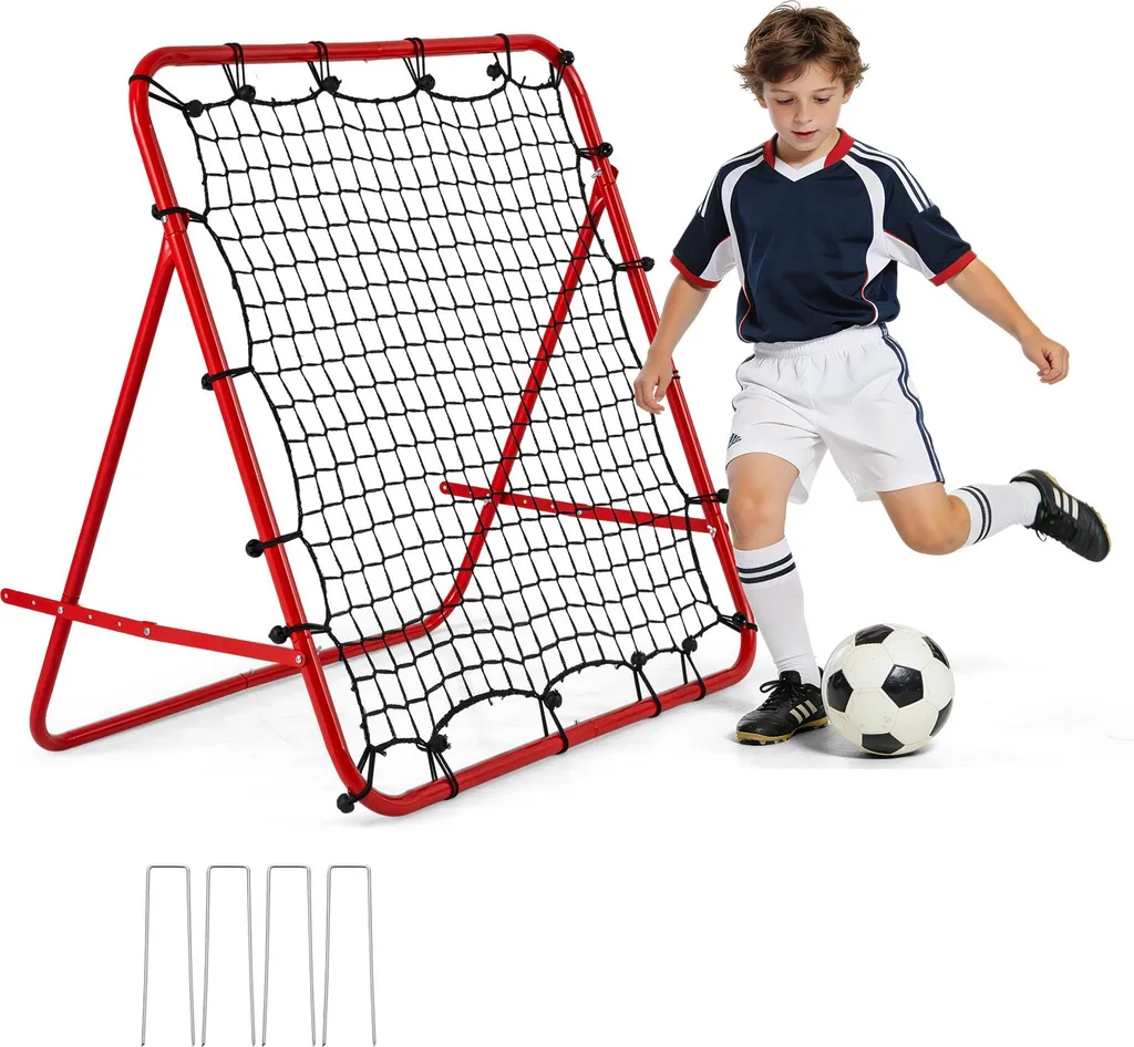 COSTWAY Rebounder de Football Pliable 100x100 cm avec 5 Angles Réglables