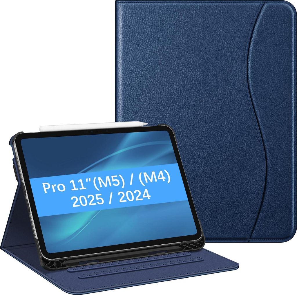 Fintie Hülle für iPad Pro 11 Zoll (M5/M4) 2025/2024 mit Stifthalter, Multi-Winkel Betrachtung Folio Stand Schutzhülle Case mit Dokumentschlitze,...