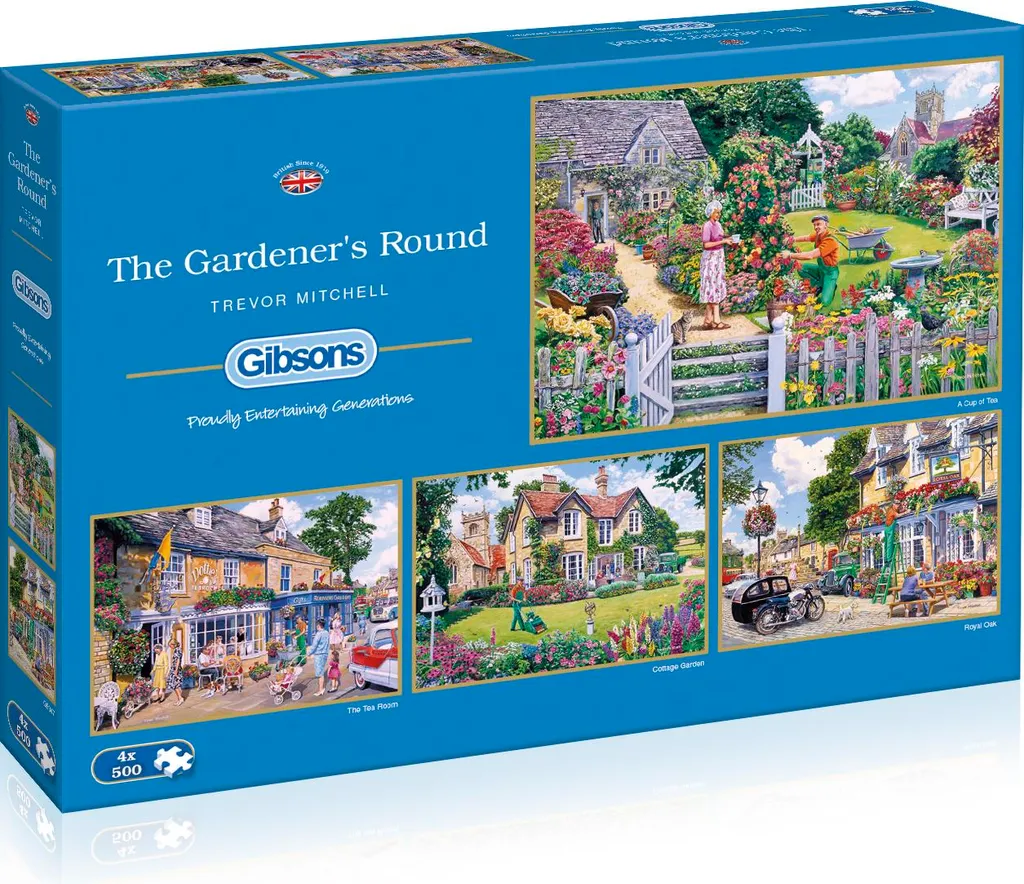 Puzzle 500 pièces thématique Jardinage - Set de 4 Puzzles Gibsons Adultes