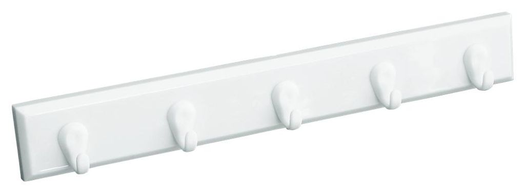 Hansi Hakenleiste 5 Haken weiss zum Kleben oder Schrauben Produktbild 