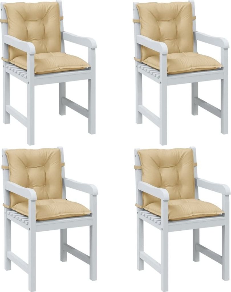 "2024"cloris Niedriglehner-Auflagen 4 Stk. Melange Beige 100x50x7 cm Stoff - Gartenmöbelauflagen CHY98794354