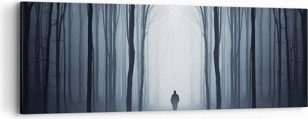 Bild auf Leinwand - Leinwandbild - Einteilig - Charakter Wald Einsamkeit - 90x30cm - Wand Bild - Wanddeko - Wandbilder - Leinwanddruck - Bilder - W...