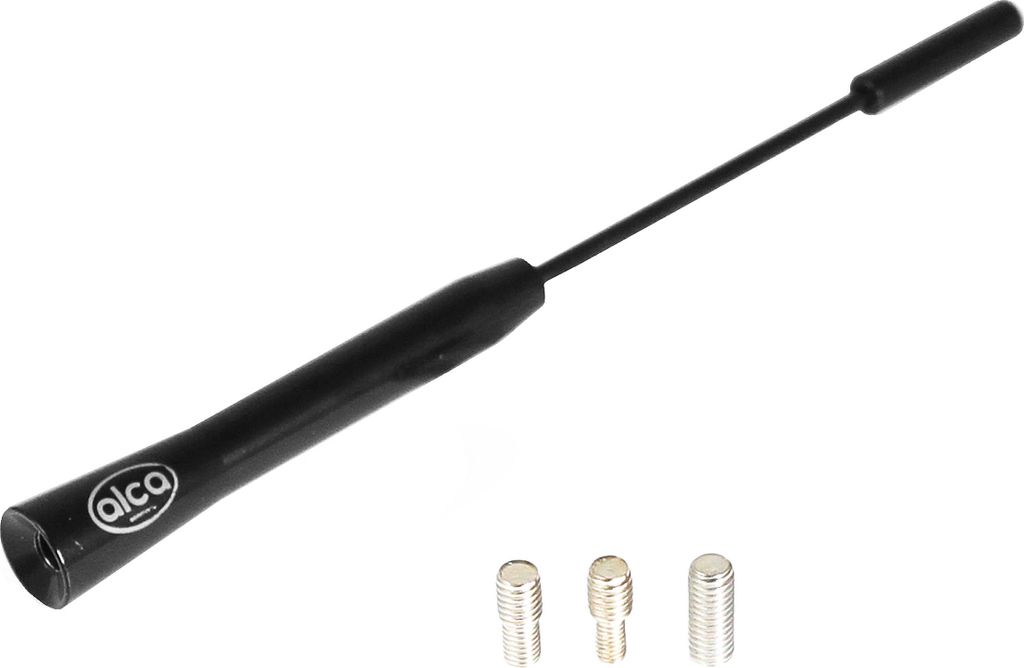 alca Dachantenne kurz Universal Ersatzstab Aluminium Auto Autoantenne Radio AM / FM / DAB+ schwarz M4 M5 M6 Gewinde Antenne für Autoradio Dach