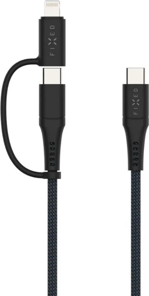 Câble de charge 2-en-1 USB-C et Lightning PD 60W certifié MFi Noir