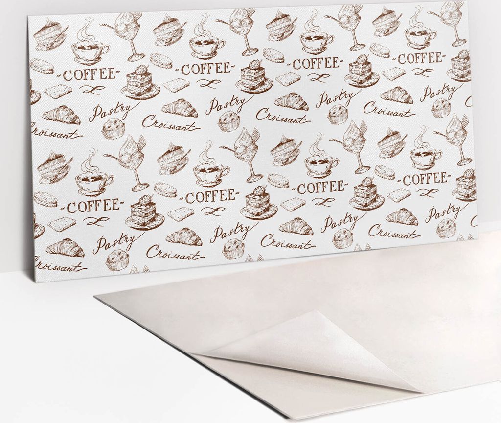 PVC-Wandschutz für die Küche - Stilvoller Schutz für Ihre Wände 100 x 50 Kaffeethema