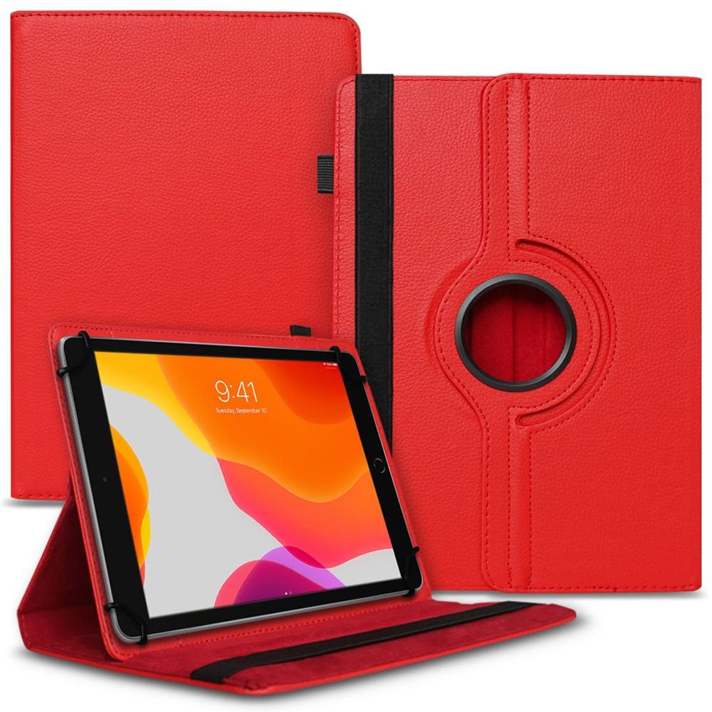 Tablet Hülle für Pritom M10 10,1 Zoll Tasche Schutzhülle Case Cover 360 DrehbarFarben:Rot