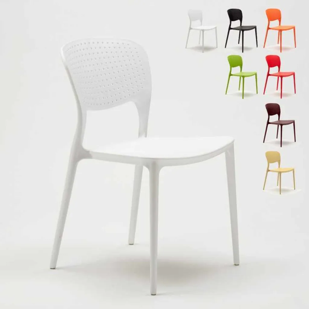 Chaise de jardin Giulietta blanche résistante et empilable pour terrasse - 6