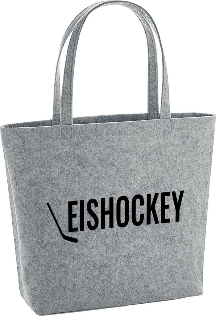 Huuraa Filzshopper Eishockey Hockey 22 Liter Grey Melange Filztasche Geschenkidee