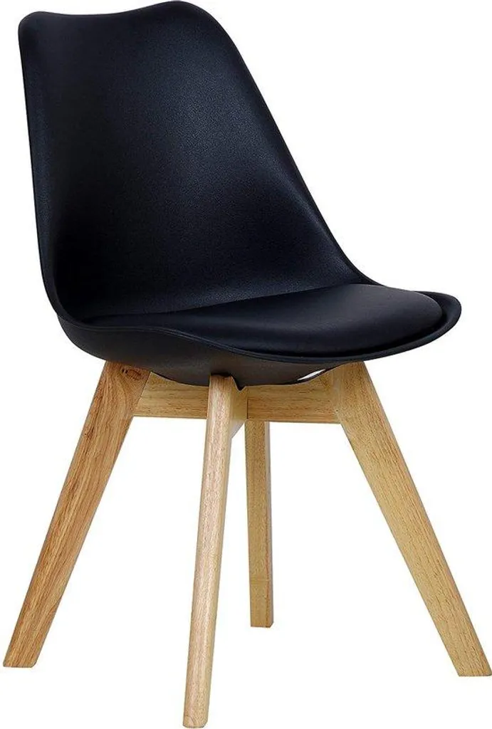 Chaise de salle à manger ergonomique en chêne noir 48x42x82 cm - Série OAK