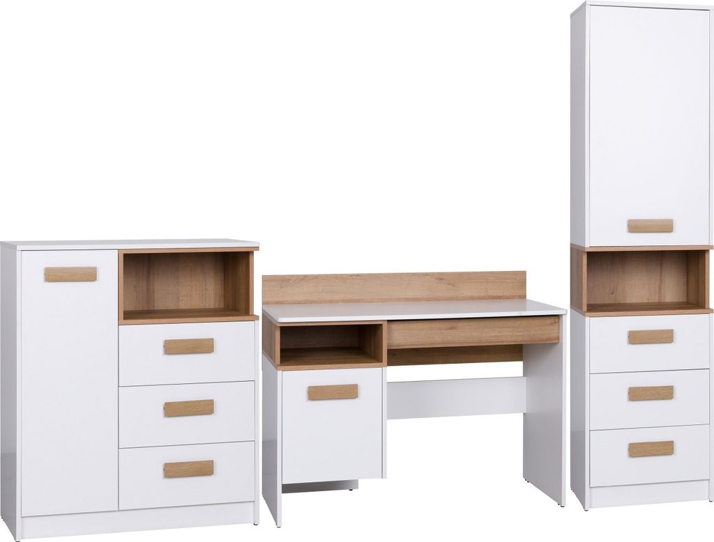 Marmex Grant SET K - Kommode, Schreibtisch, Standregal