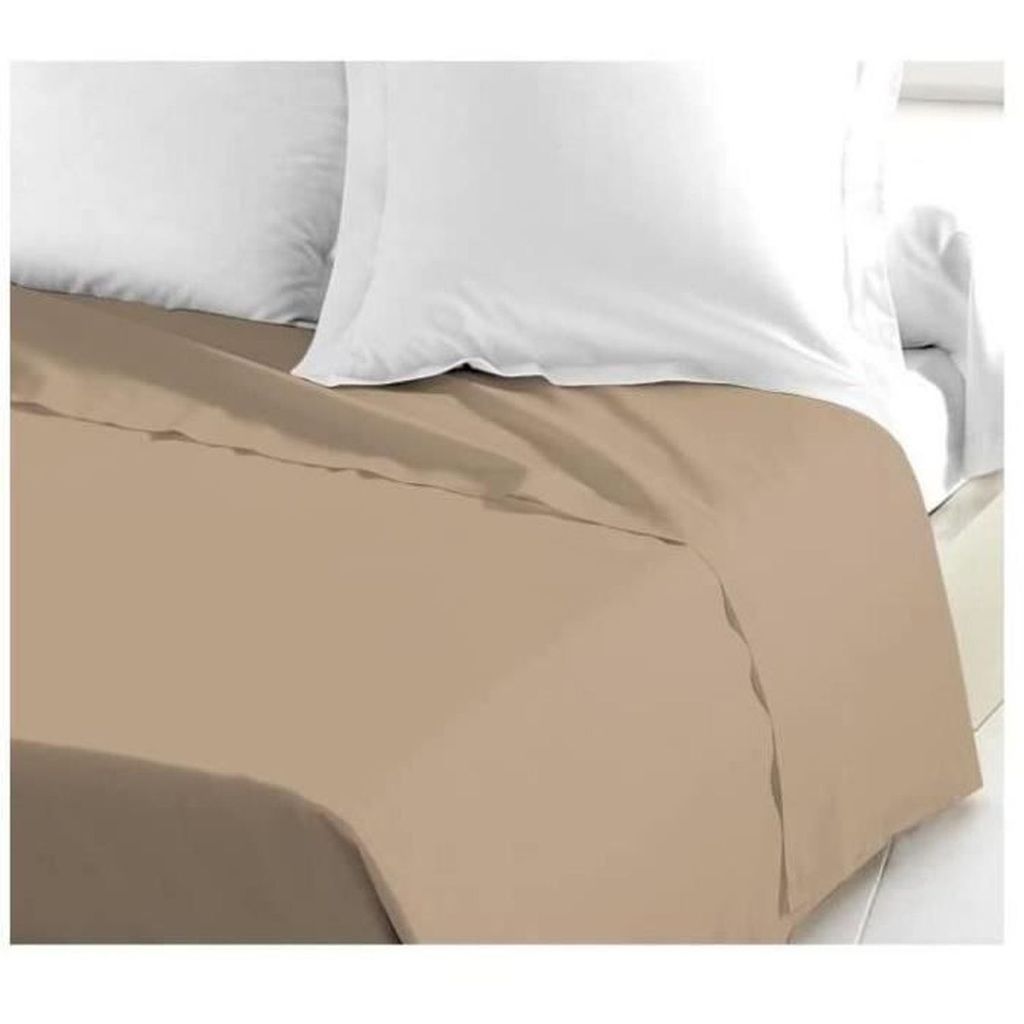 Bettlaken aus 100 % Baumwolle, 240 x 300 cm, beige