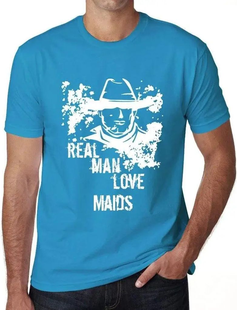 Herren Grafik T-Shirt Echte Männer lieben Dienstmädchen – Real Men Love Maids – Öko-Verantwortlich Vintage Jahrgang Kurzarm Lustige Druck Ge...