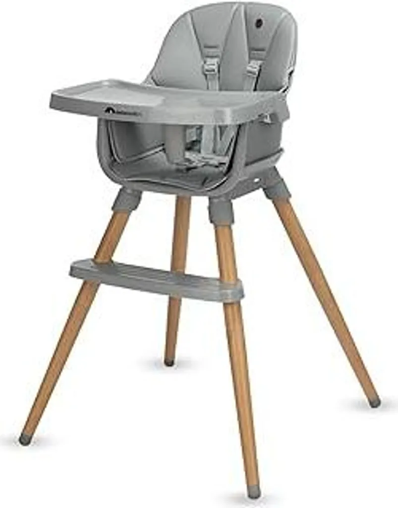 Bebeconfort Avista 2, seggiolone 4 in 1 che cresce con il bambino, seggiolone per neonati, rialzo per sedia da pranzo, seggiolone per bambini, da 6 mesi a 14 anni (9-60 kg), cuscini imbottiti, vassoio regolabile, grigio sfumato