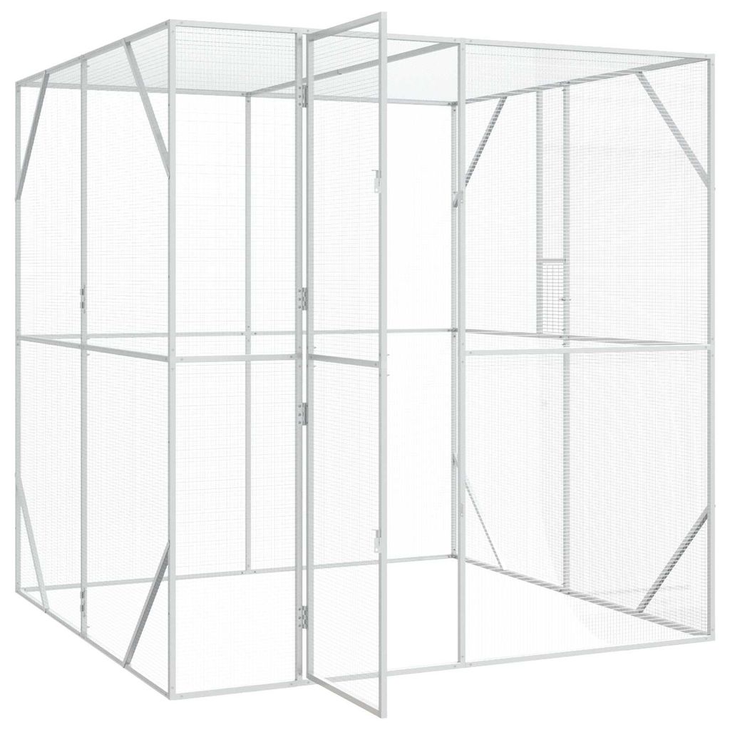 vidaXL Vogelkäfig Anthrazit 209 x 202 x 214 cm Verzinkter Stahl
