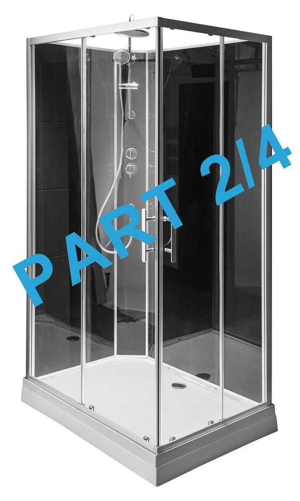 Aqualine ERSATZTEIL GRANVIK Duschkabine 800x1200x2180mm Komponente 2 von 4 Fest- und Schiebeglas, Klarglas