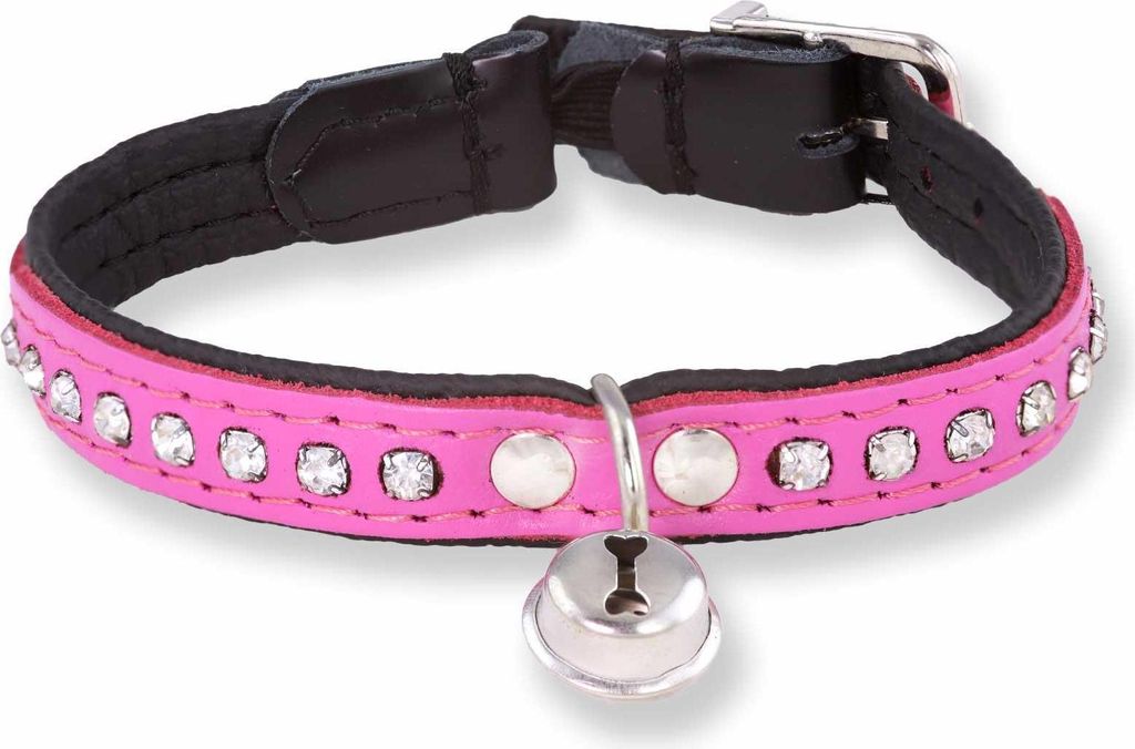 Monkimau Katzenhalsband aus Leder mit Glöckchen und Produktbild 