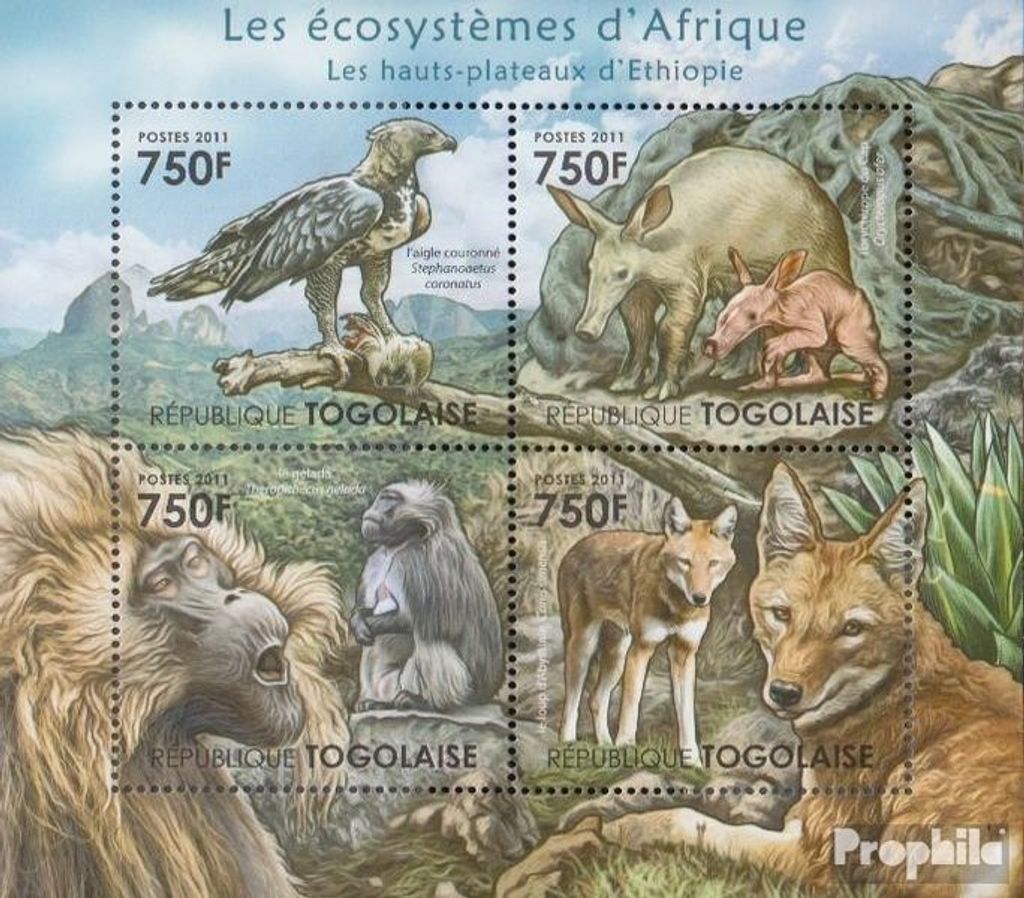 Briefmarken Togo 2011 Mi 4209-4212 Kleinbogen (kompl.Ausg.) postfrisch Afrikanische Ökosysteme