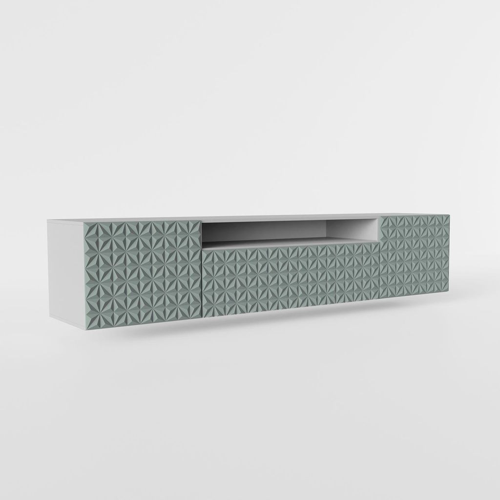 MEBLINI TV-Schrank 200cm Lang - Fernsehschrank - TV Lowboard Industrial - Unterschrank für Fernseher - TV-Unterschrank - TV-Schrank - Hängeschran...