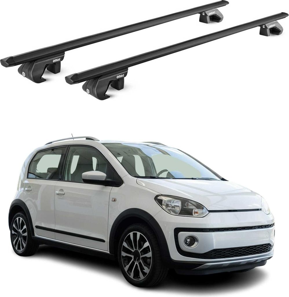 Dachträger Gepäckträger für VW Up Cross 2013-2025 Alu Schwarz 2 tlg ABE