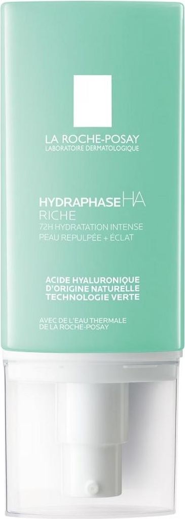 A product shot of a skincare cream bottle with text and branding.