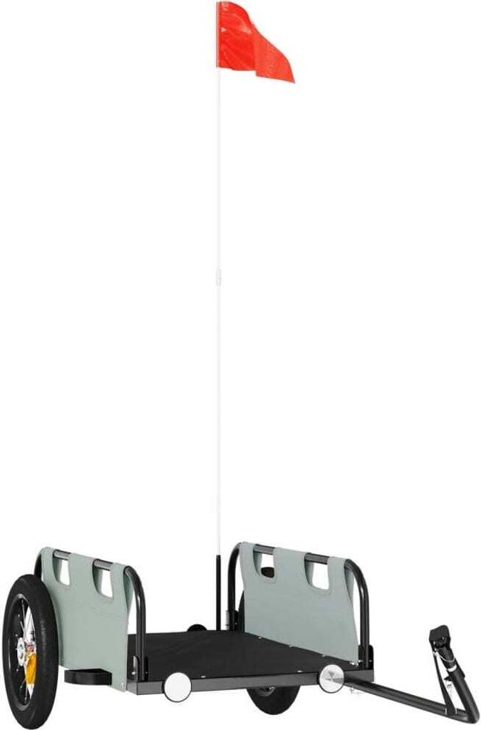 vidaXL Remorque pour vélo Gris Tissu Oxford et fer Image du produit 