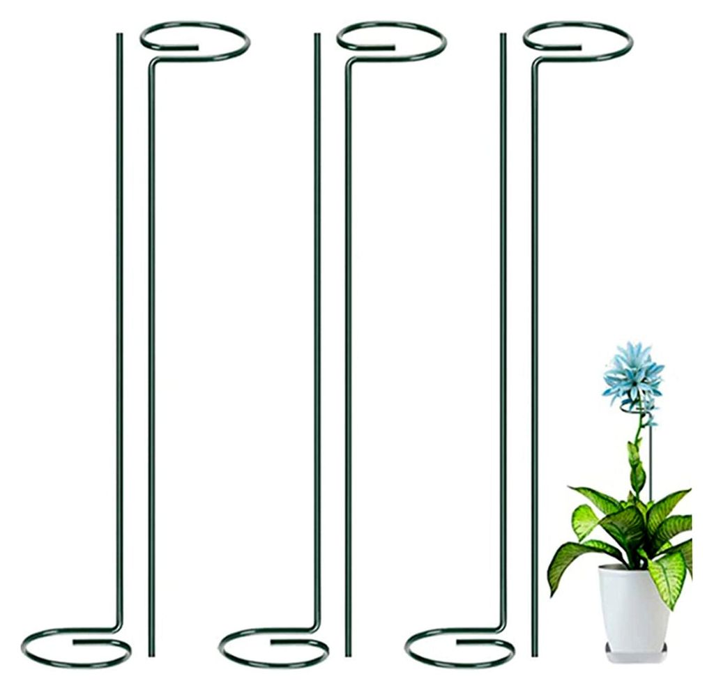 6 Stück Pflanzenstützpfähle aus Metall, Gartenblumenstütze aus Stahl, Einzelstiel-Stützpfähle für Gemüse, Tomaten, Amaryllis, Orchideen, Li...