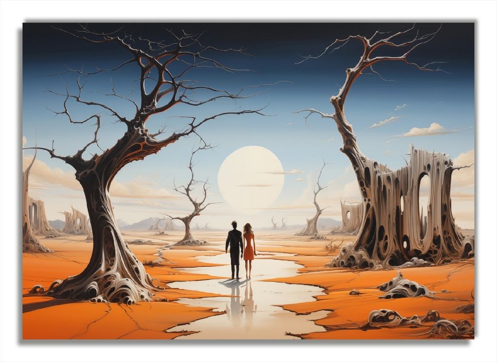 Wallario selbstklebendes Poster - Wüstenwanderer, Größe: 70 x 100 cm