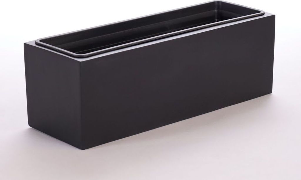 Elegant Einrichten | Pflanzkübel | Fiberglas | rechteckig | 61x21x20cm | schwarz-matt