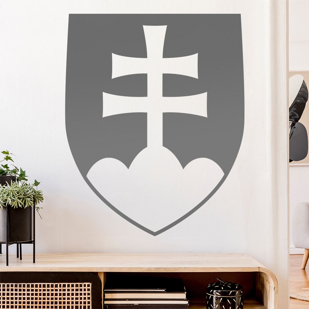 Slowakei Wappen Wandtattoo Wandaufkleber Wall Sticker - Dekoration, Küche, Wohnzimmer, Schlafzimmer, Badezimmer