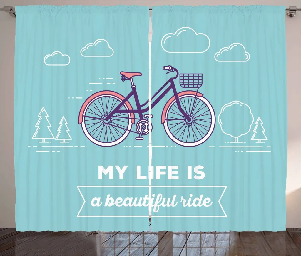 Tenda Rustica ABAKUHAUS Bici Retro 280x245 cm Azzurro e Viola