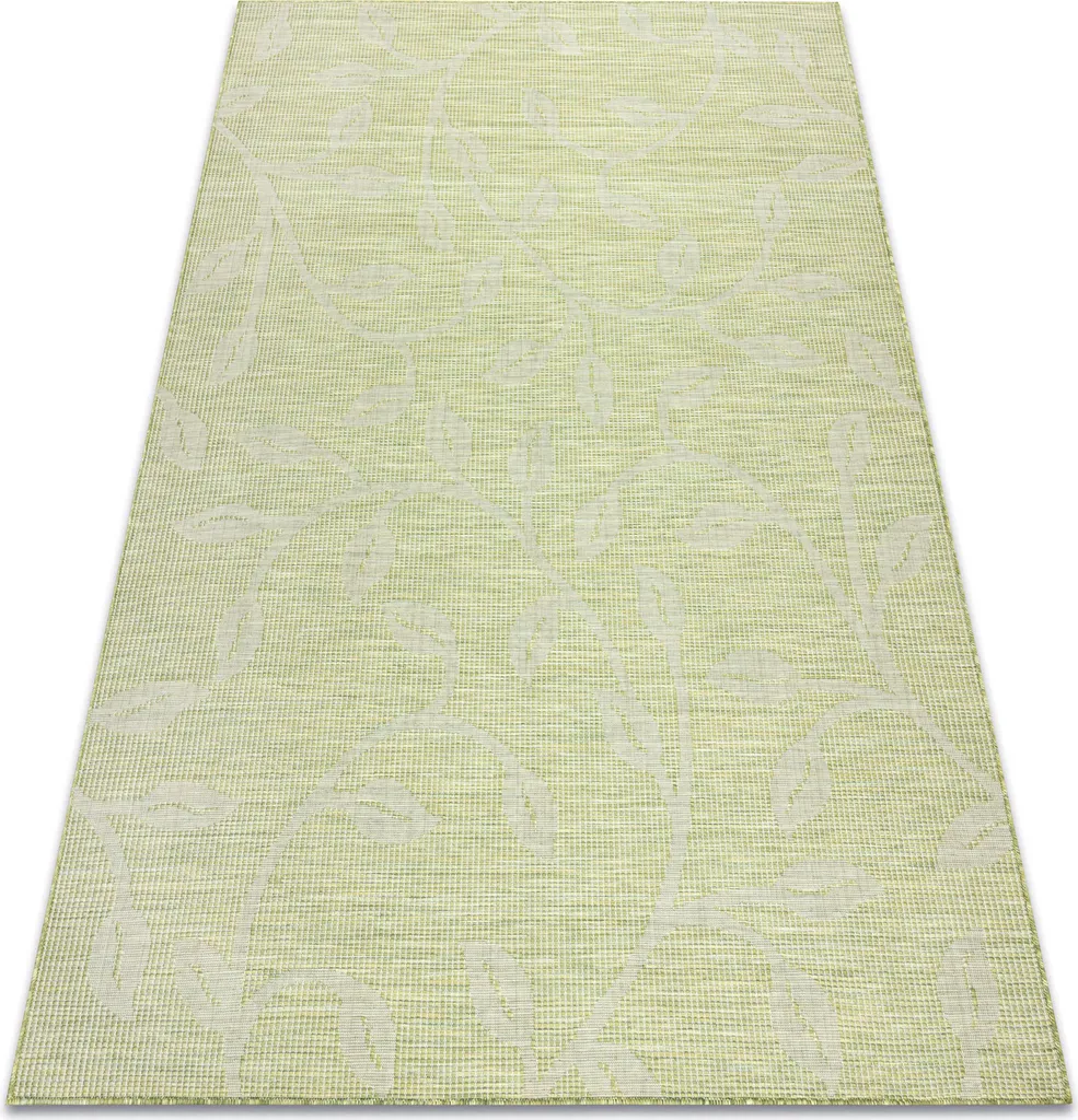 Tapis de salon aspect Sisal vert et beige Patio 3045 tissé 136x190 cm